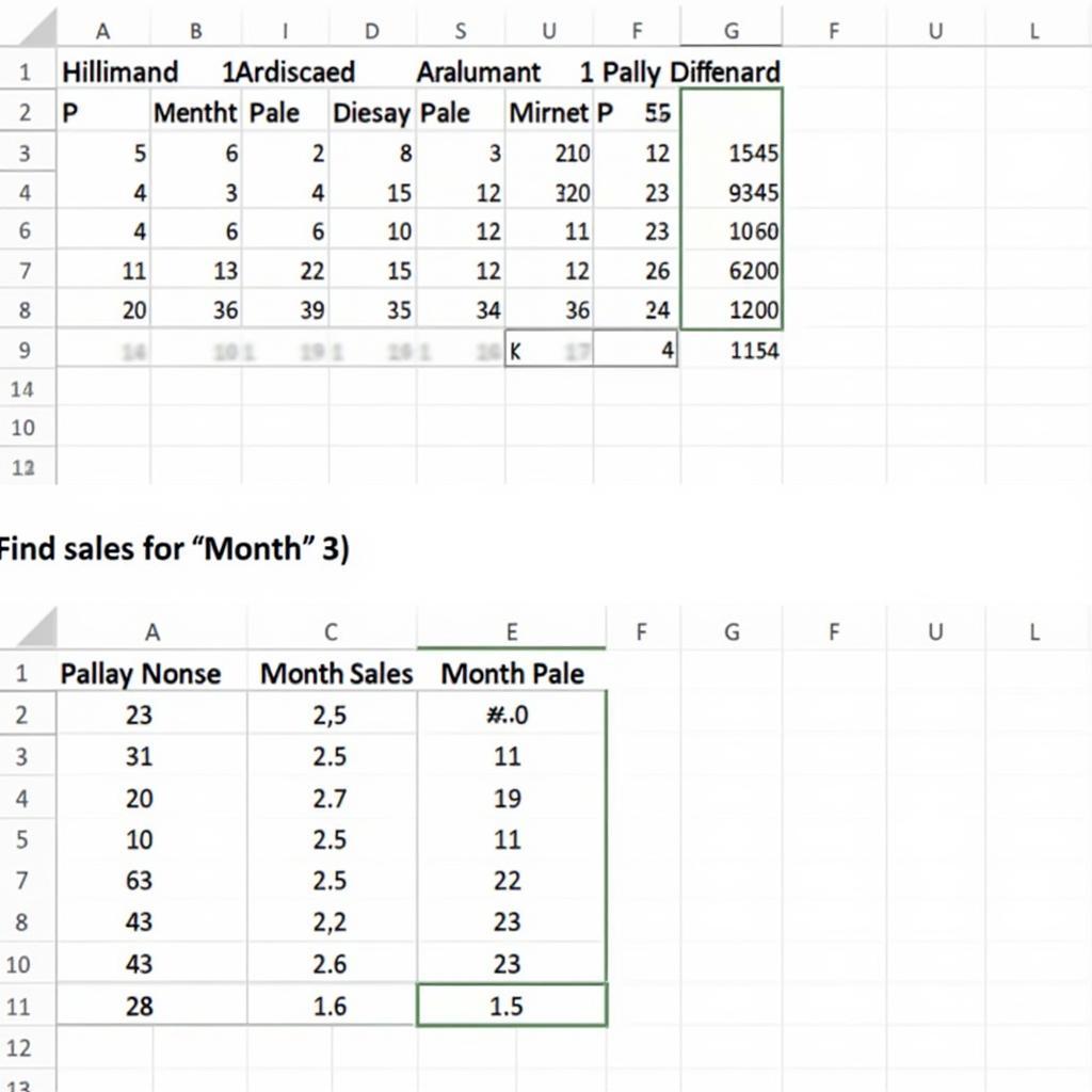 Ví dụ Hàm HLOOKUP