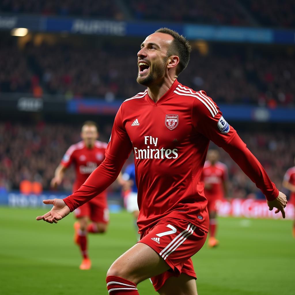 Franck Ribery ăn mừng bàn thắng