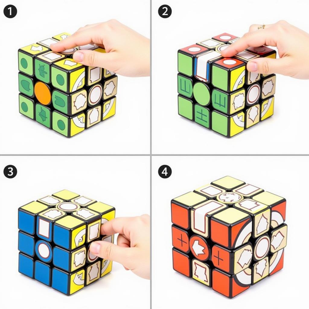 Tạo dấu cộng trắng trên Rubik 3x3