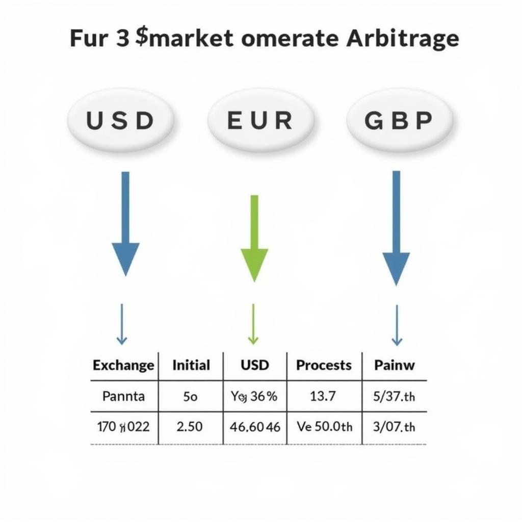 Bài tập arbitrage 3 thị trường minh họa