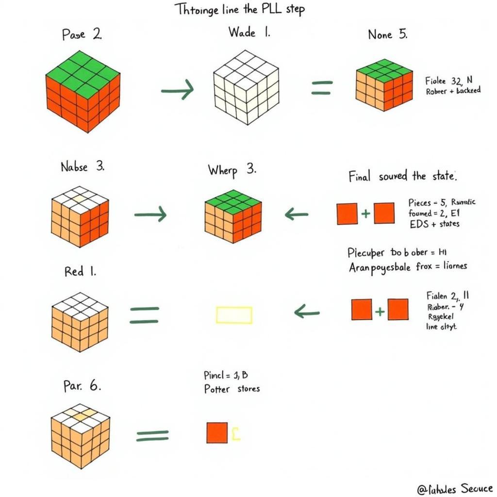 Các bước thực hiện giải Rubik 3x3 PLL