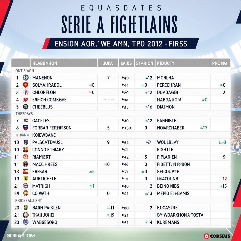 Lịch thi đấu Serie A mới nhất